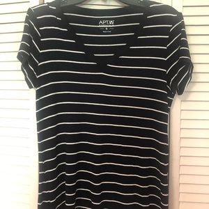 Striped black & white Tee